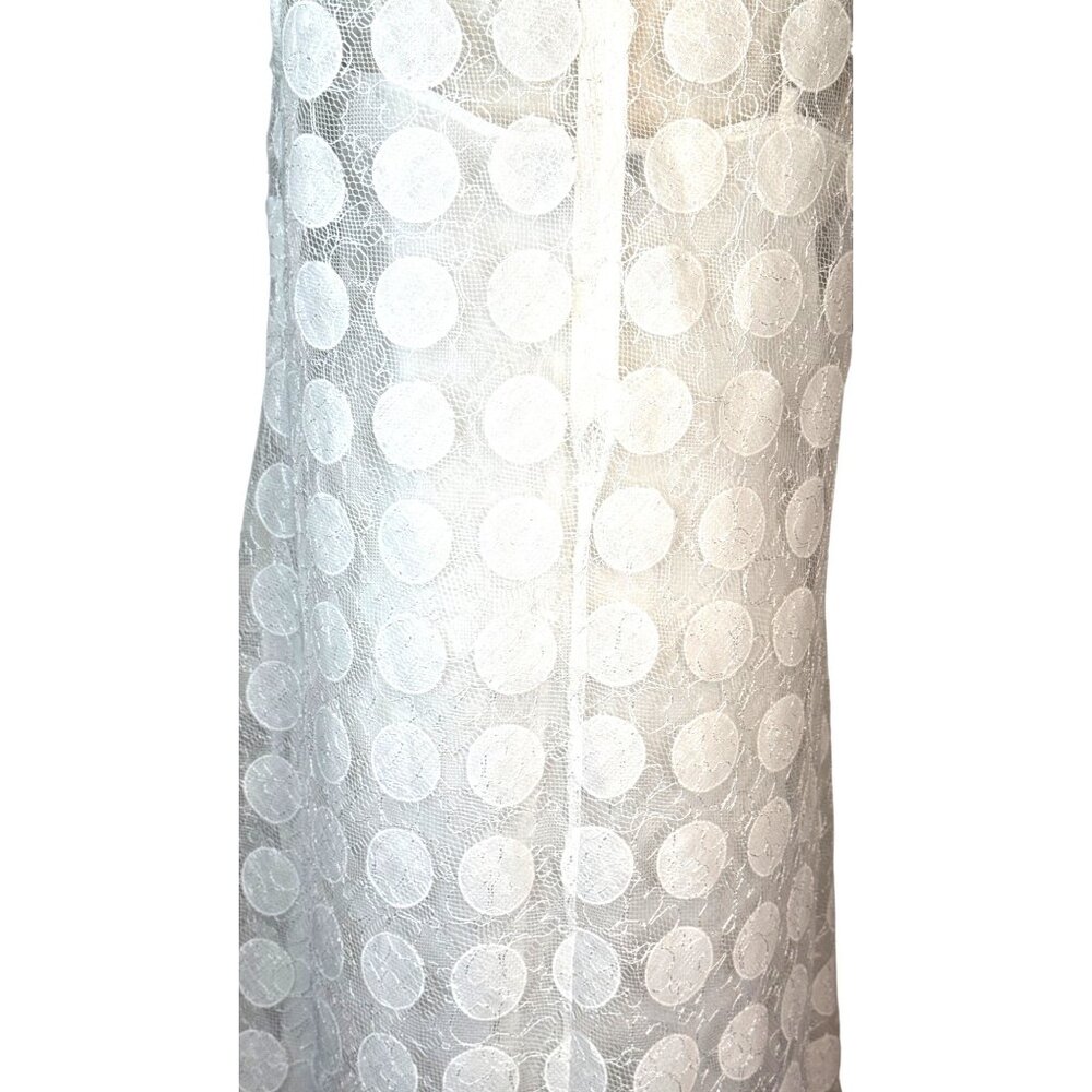 Donna Morgan Size 6 White Lace Polka Dot Sleeveless Shift Dress - Picture 12 of 15